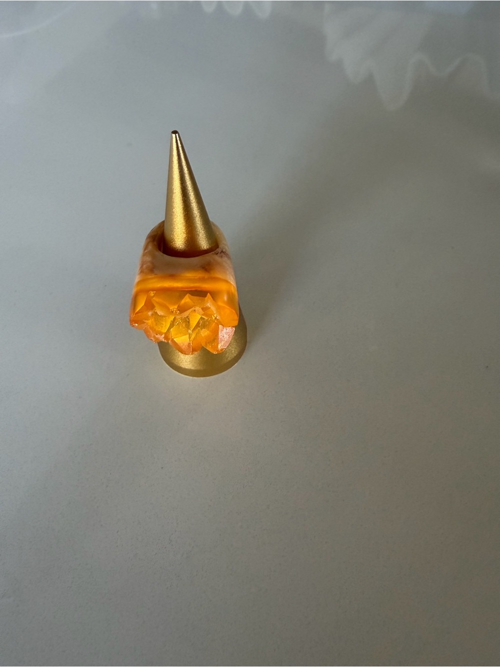 Artisan Amber Orange Resin Ring Game of Thrones Inspired
